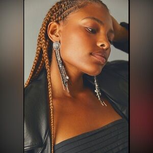 New🌟Free People-Honey Hi Dangles -Elegant Beaded Dangle Earrings Set-Black